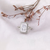 Silver White Sapphire Y Shape Ring